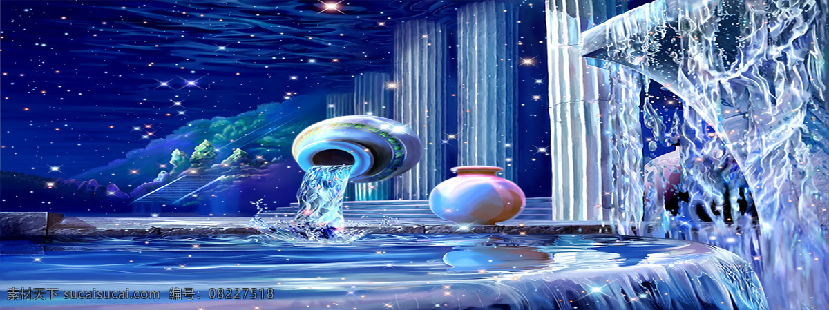 幻想星空背景 蓝色