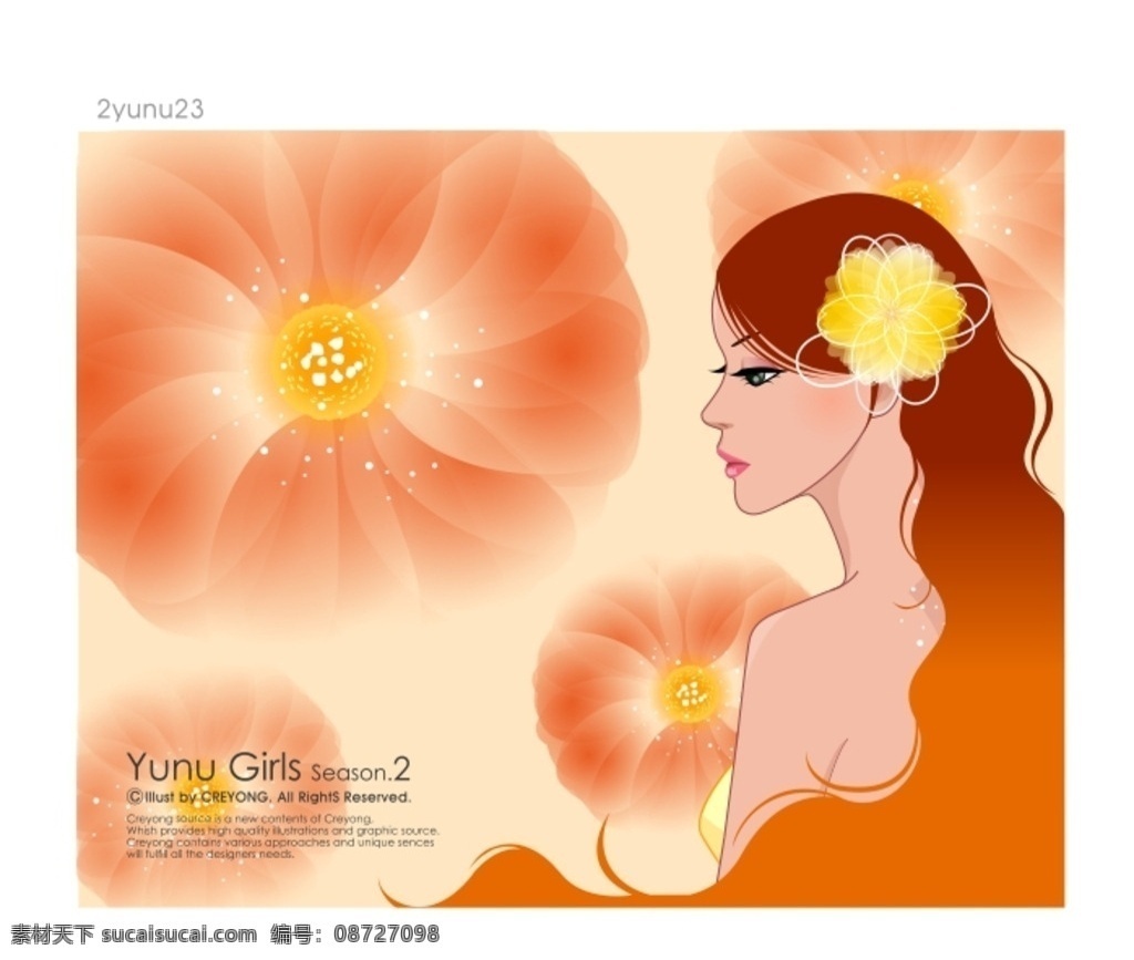 美女插画 美女 人物插画 卡通 唯美 韩式插画 插画 动漫动画 动漫人物
