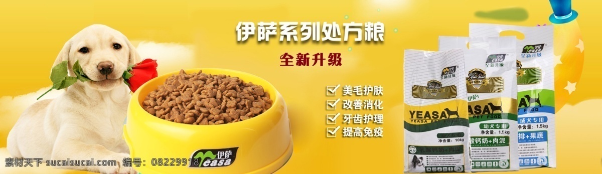 淘宝 狗 粮 轮 播 大图 狗粮 黄色 淘宝首页 轮播 banner flash