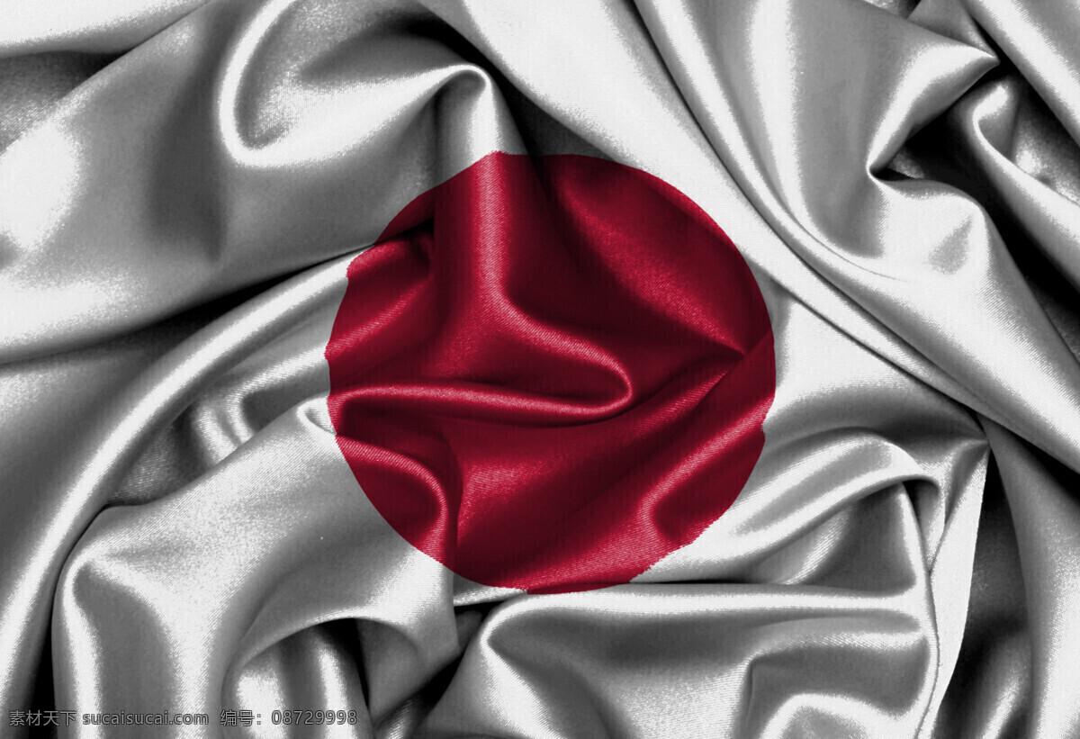 日本 国旗 日本国旗 国家 绸缎 布折 特写 绸缎国旗 国家的象征 日本绸缎国旗 国旗图片 生活百科