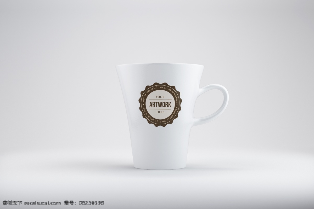 马克杯样机 咖啡 咖啡杯 马克杯 杯子 简洁 大气 样机 咖啡豆 饮料 白色 陶瓷杯 包装设计