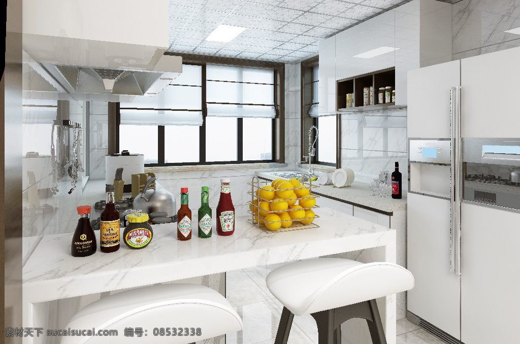 现代 厨房 装饰装修 效果图 室内设计 3d模型 厨房效果图 家装效果图