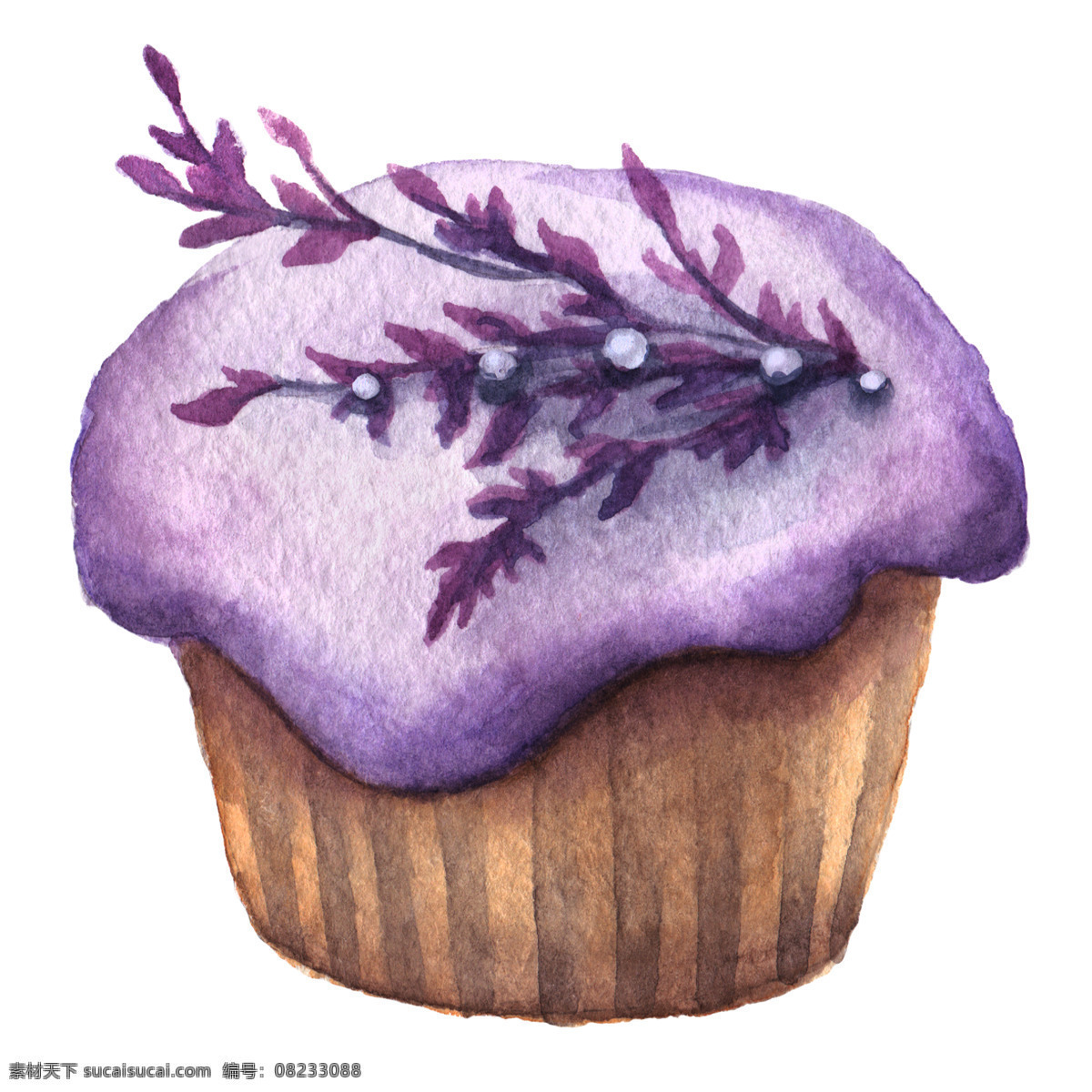 紫色 美味 甜品 蛋糕 高点 花枝 红色