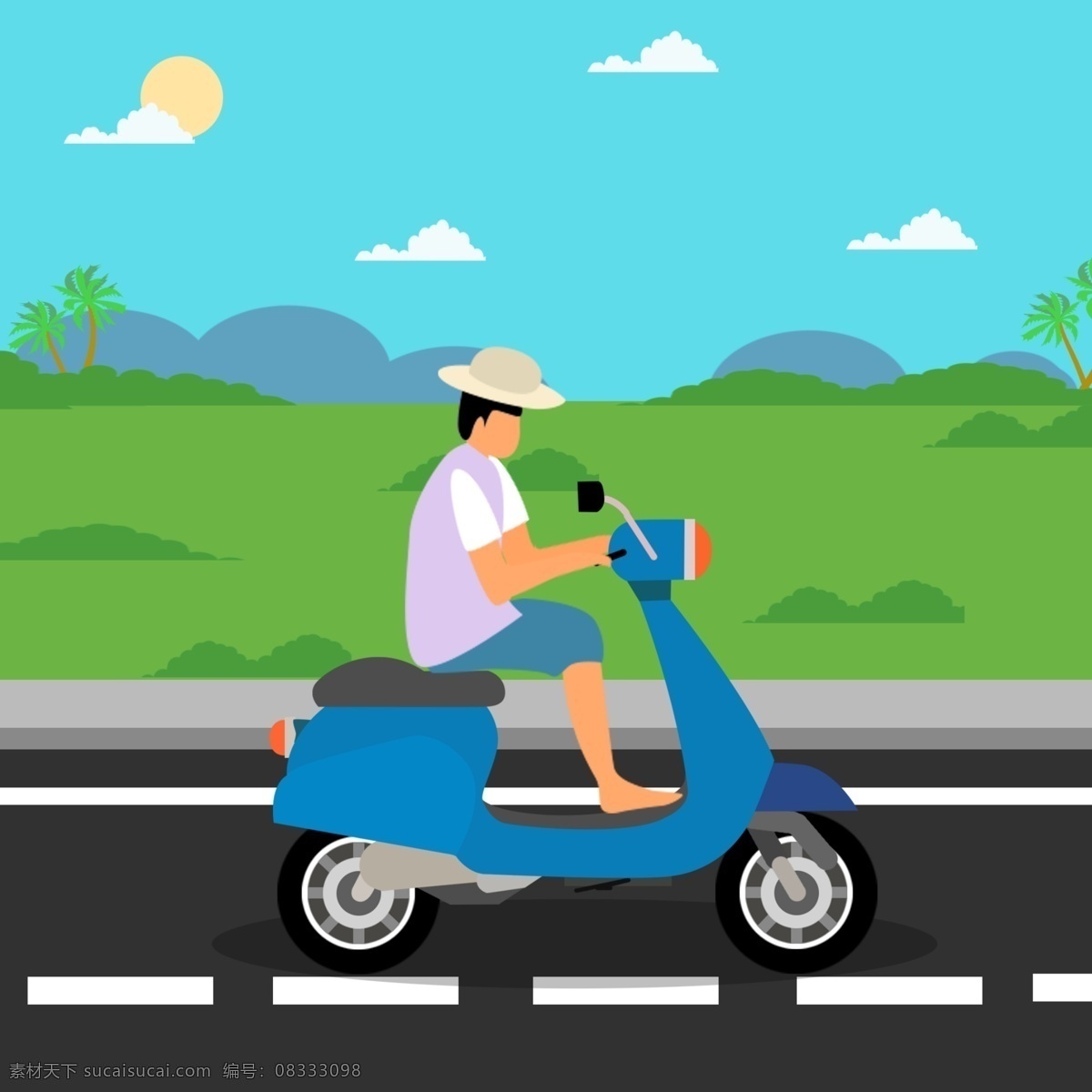 骑 摩托 车骑 自行 摩托车 骑上 自行车 风景 汽车