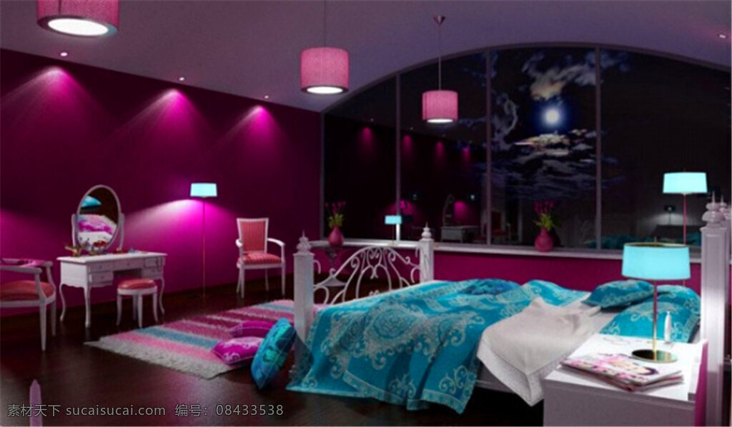 3d 浪漫 卧室 模型 家居 家居生活 室内设计 装修 室内 家具 装修设计 环境设计 效果图 max