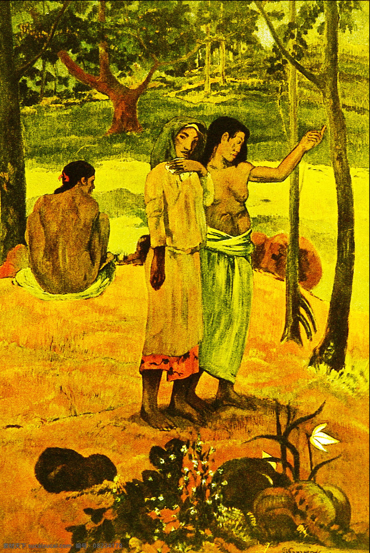 妇女 花草 绘画 绘画书法 名画 女人 世界名画 设计素材 模板下载 树林 树 树木 油画 艺术 文化艺术 装饰素材