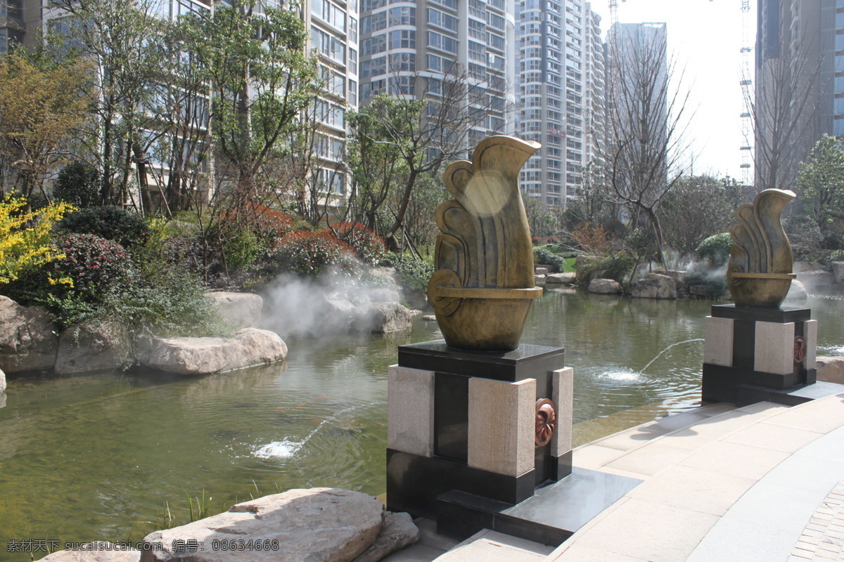 南京 高档 楼盘 星雨 华府 公园 建筑 建筑园林 绿色 喷泉 石头 小溪 小桥流水 园林建筑 矢量图 建筑家居
