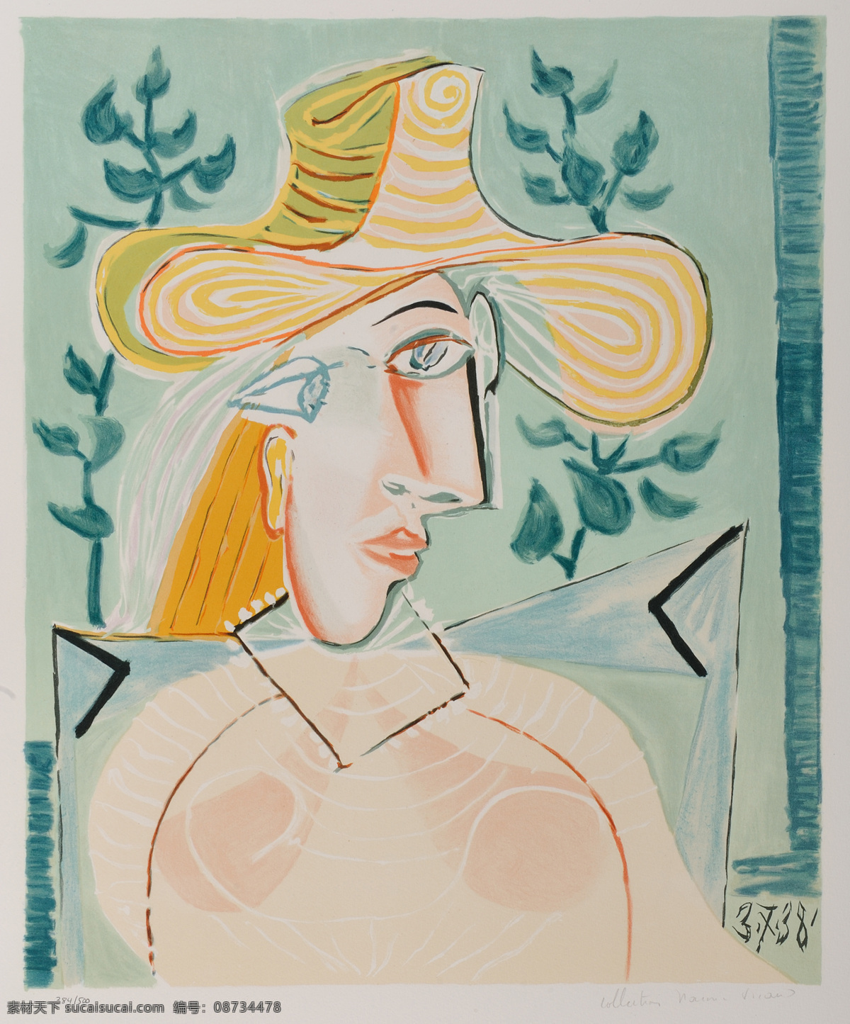 毕加索 白领女士 绘画 现代派 西班牙 绘画书法 文化艺术