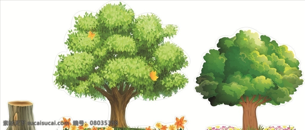 树造型 树 树木 花 草 绿化 草地 森林 叶子 卡通树 园林 小树 大树
