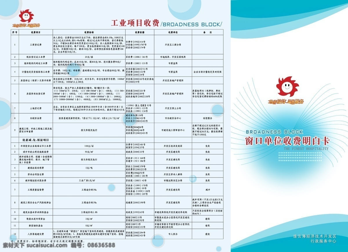 行政审批 中心 收费 明白卡 三 折页 广告设计模板 画册设计 三折页 笑脸 源文件库 收费明白卡 psd源文件