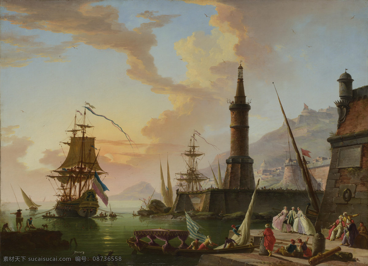 壁画 帆船 海港 绘画书法 精品 美术 名画 欧洲油画 港设计素材 海港模板下载 油画 珍藏 装饰画 精美油画 名作 艺术品 欧式绘画 文化艺术 家居装饰素材