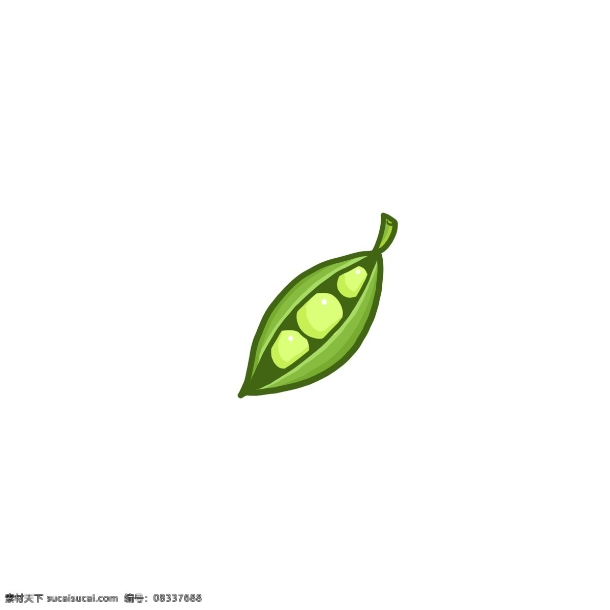 小 豌豆 荚 标志 豆荚 绿色植物 手绘卡通 可爱贴纸 装饰 图鉴 维生素 食物 小豌豆荚标志