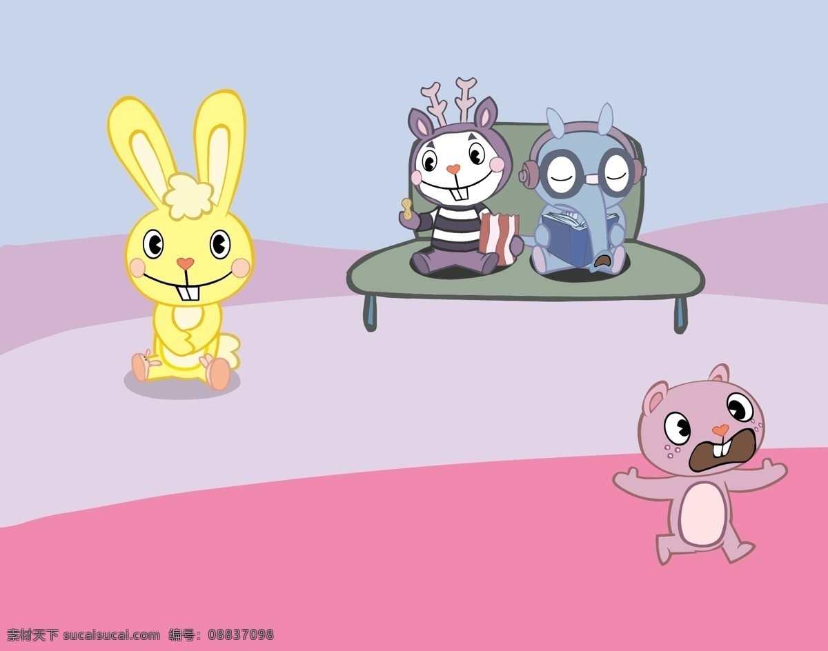 happy tree friends 卡通 人物 矢量