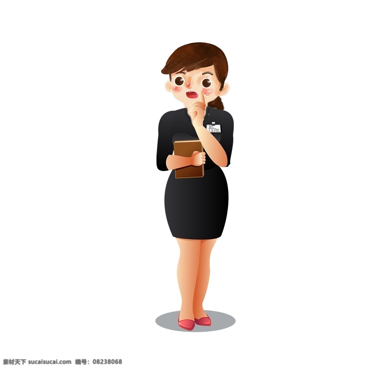 卡通 手绘 商务 女性 插画 人物 女白领 保险业务员 商务女性