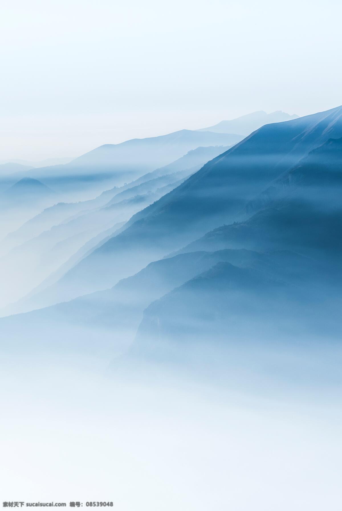 云里山间 中式 室内 装饰画 背景墙 绘画 水墨 自然景观 自然风景