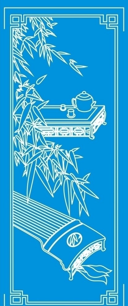 竹子 竹 矢量竹 矢量图 茶 茶具窗 艺术玻璃 移门图案 矢量 cor