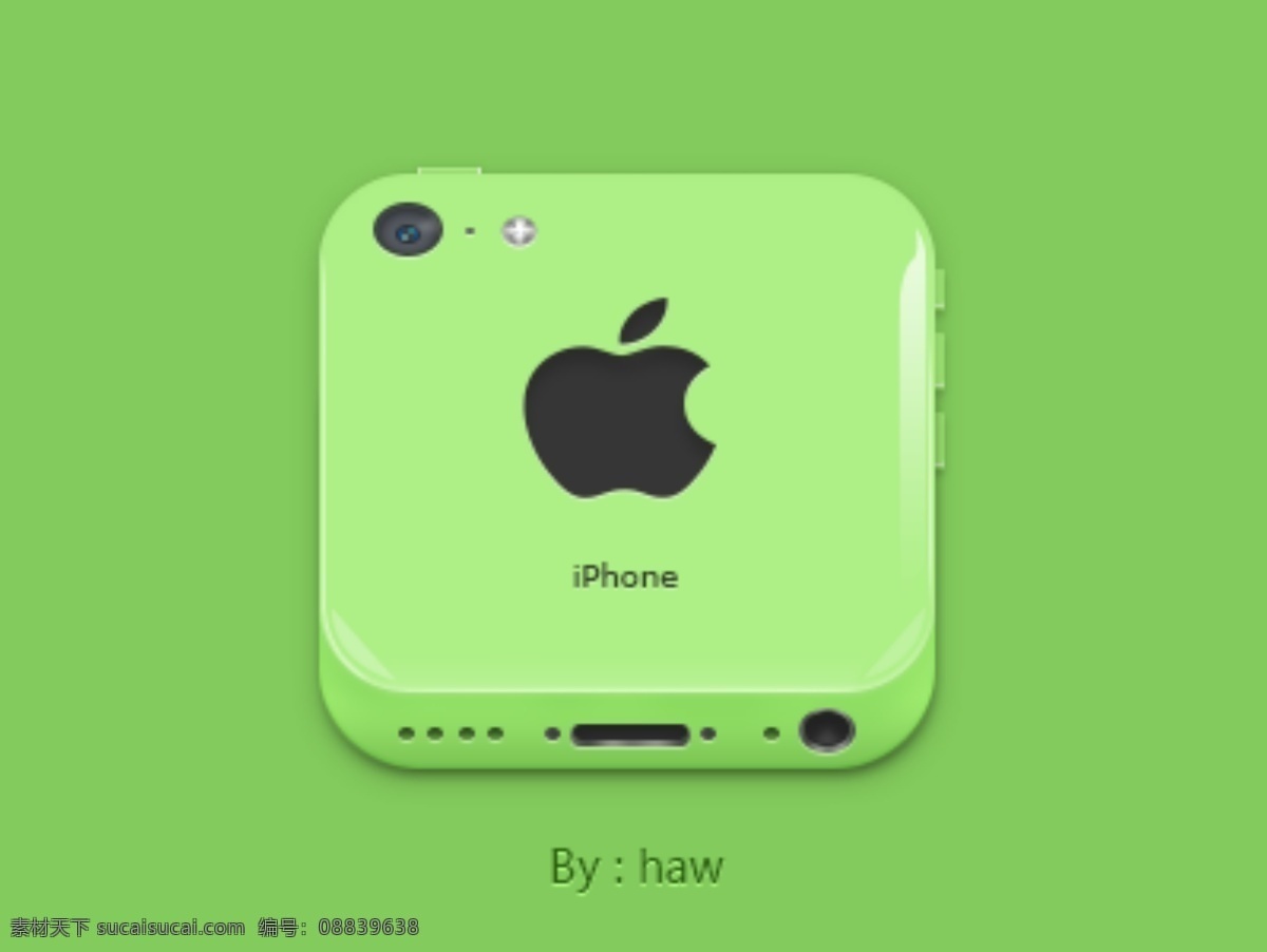 iphone psd分层 q版 5c 手机 app app按钮