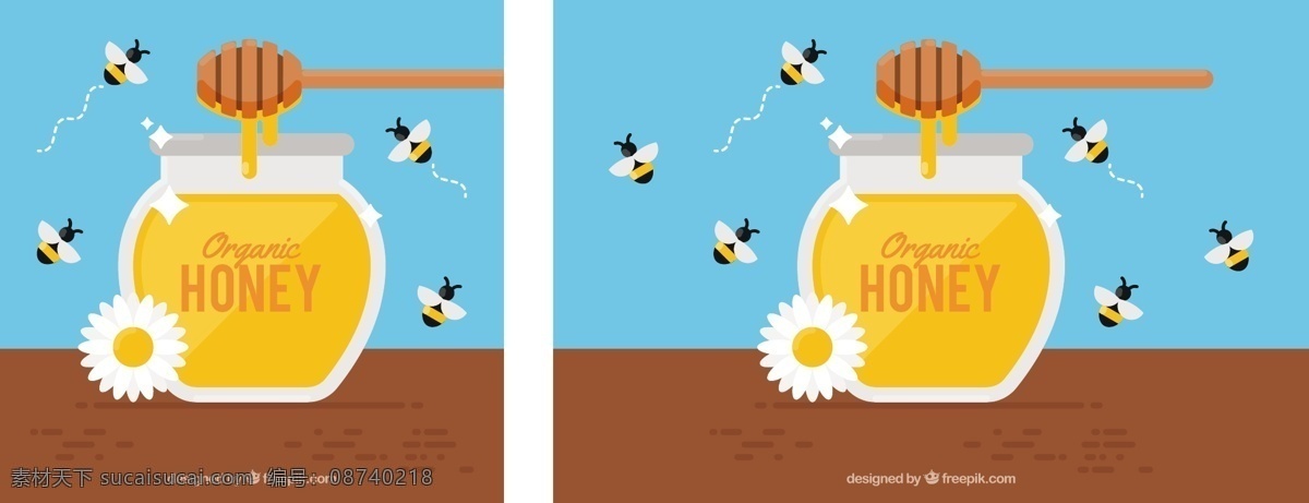 蜂蜜 罐 背景 周围 蜜蜂 花卉 自然 动物 单位 有机 甜 平面设计 装饰 花卉背景 观赏 蜂窝 菊花 自然背景