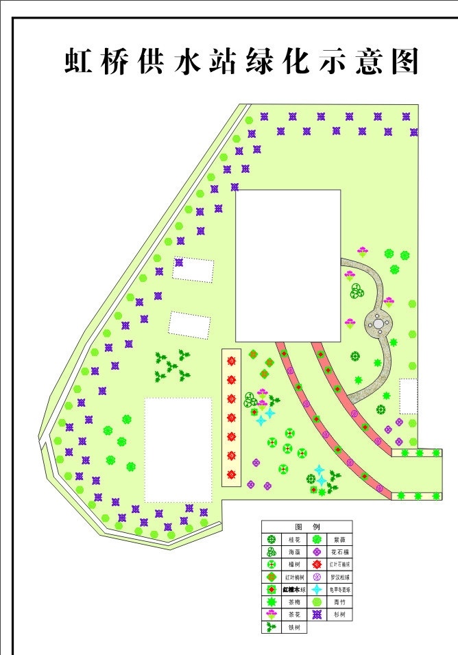 绿化 平面 示意图 矢量紫薇标示 矢量植物标示 樟树 海薄 茶树 标识标志图标 矢量