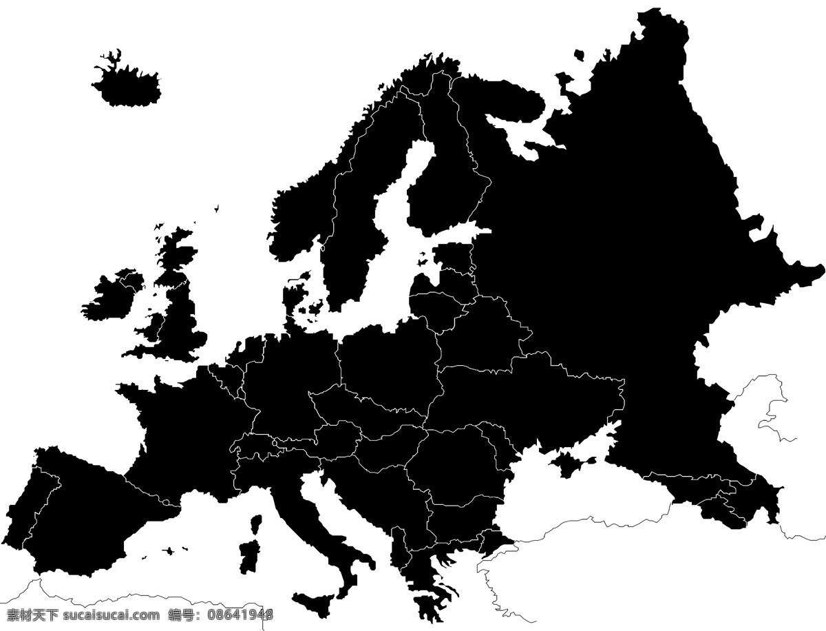 欧洲 地图 剪影 矢量 矢量地图 矢量图 其他矢量图