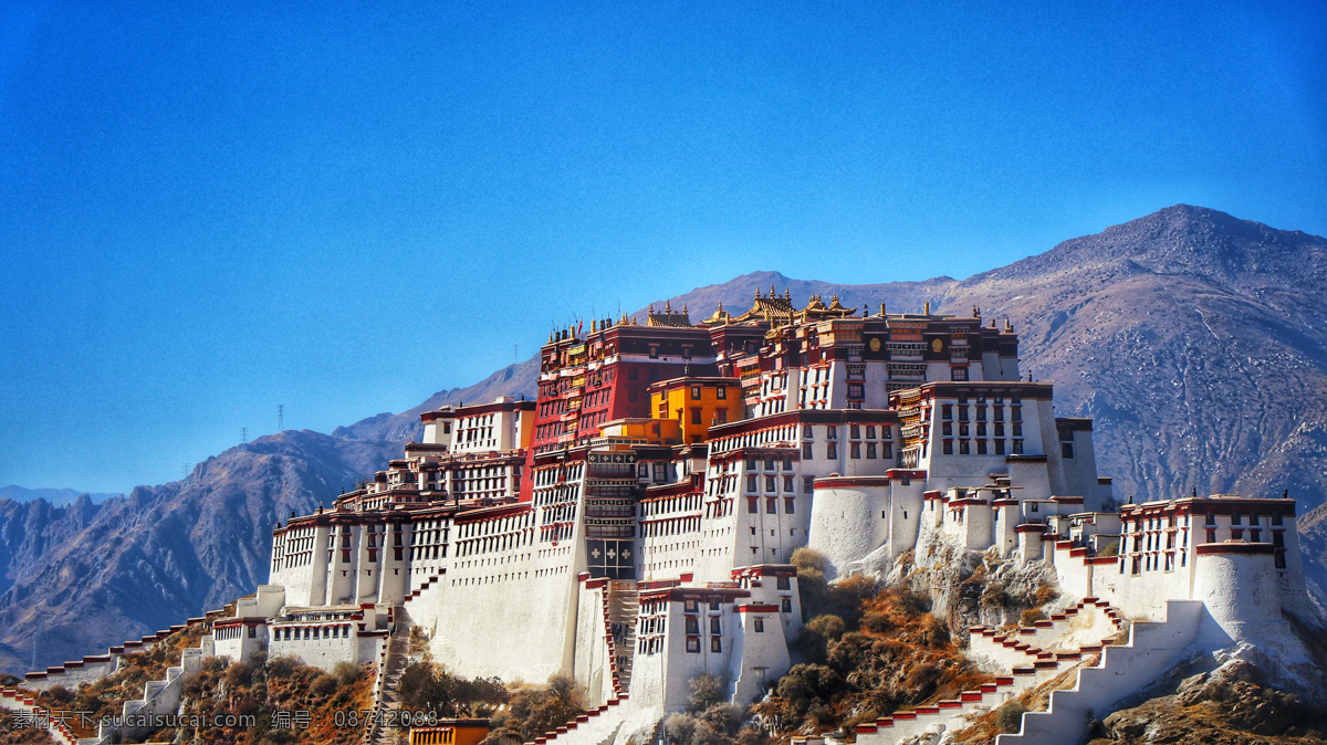 冬日布达拉宫 布达拉宫 西藏印象 名胜古迹 旅游 景点 古建筑 自然景观 建筑景观