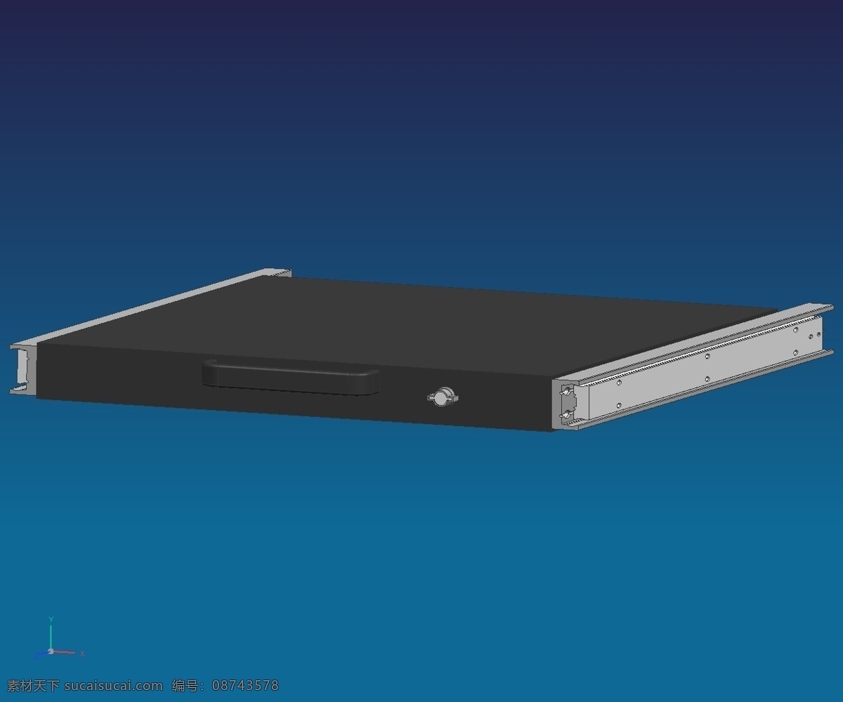 rackcons 2001 笔记本电脑 高 架 液晶显示器 折叠 控制台 分辨率 机架 1u 3d模型素材 建筑模型