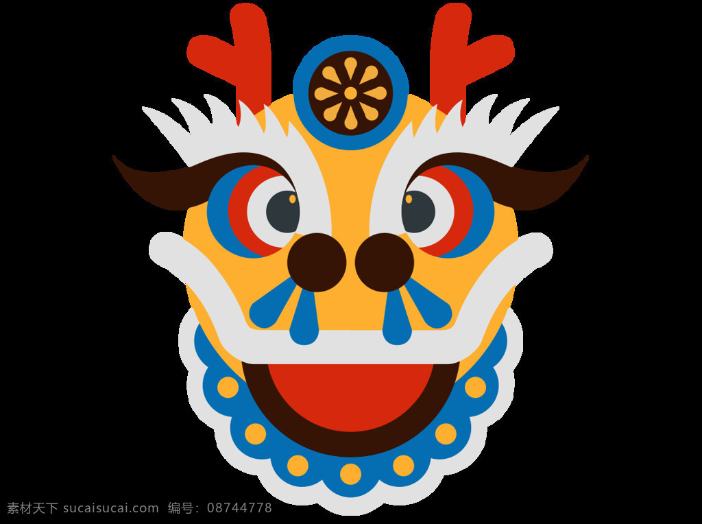 卡通 中国 石 年 兽 元素 png元素 过年素材 海报 免抠元素 年兽 童趣 透明元素