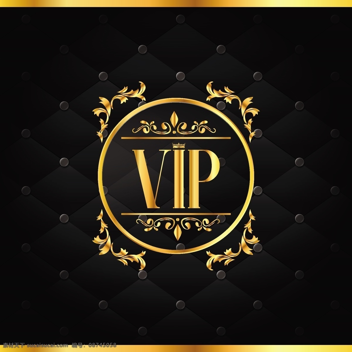 vip 黑色 沙发 图案 矢量 黑色背景 方块 菱形 矢量素材 沙发图案 vip金色 金色花纹