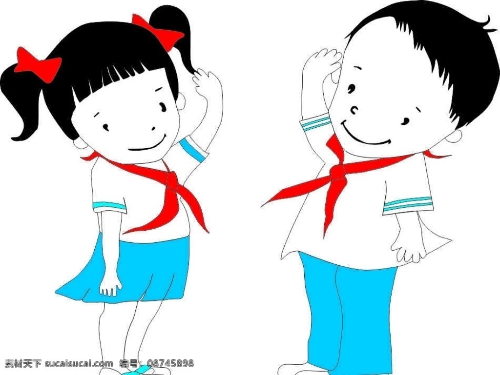 卡通儿童 卡通人物 卡通幼儿 红领巾 红领巾儿童 学生 人物图库 儿童幼儿