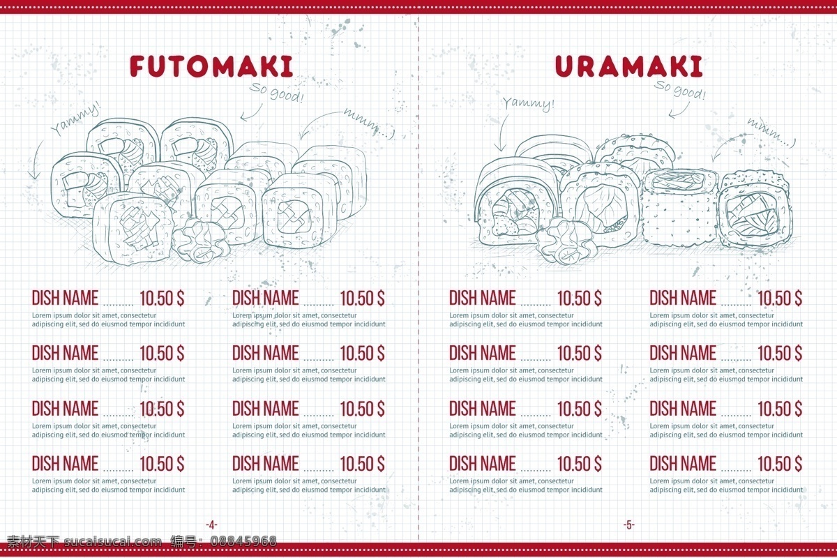 寿司菜单 日本寿司 寿司 菜单 寿司传单 美食 菜单菜谱