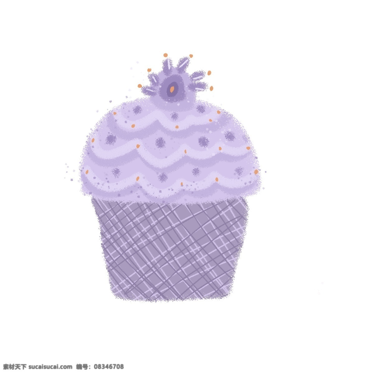 食物 甜点 杯子 蛋糕 杯子蛋糕 紫色 可爱 卡通