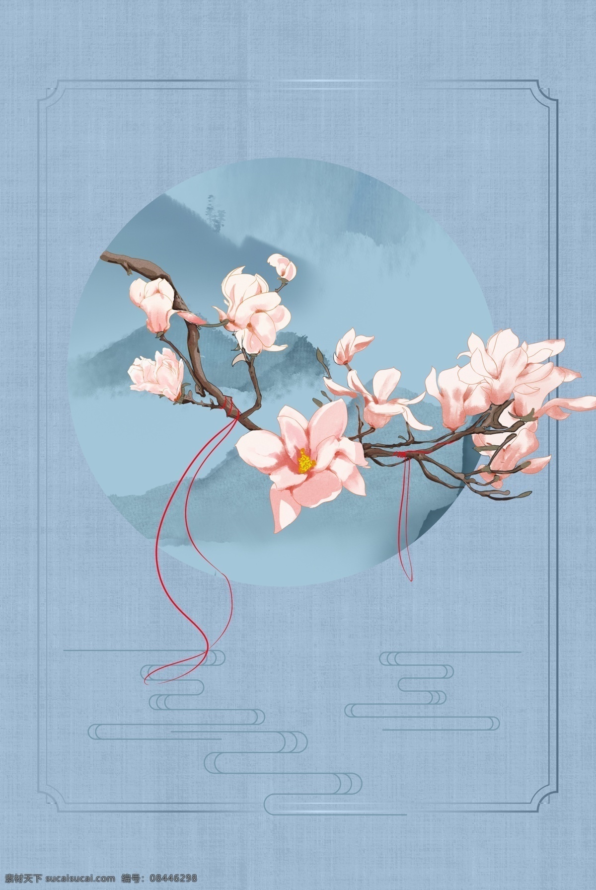 古典 中国 风 花卉 工笔画 古风 中式 海报 花朵 海报背景模板 传统海报 中式海报背景 中国风