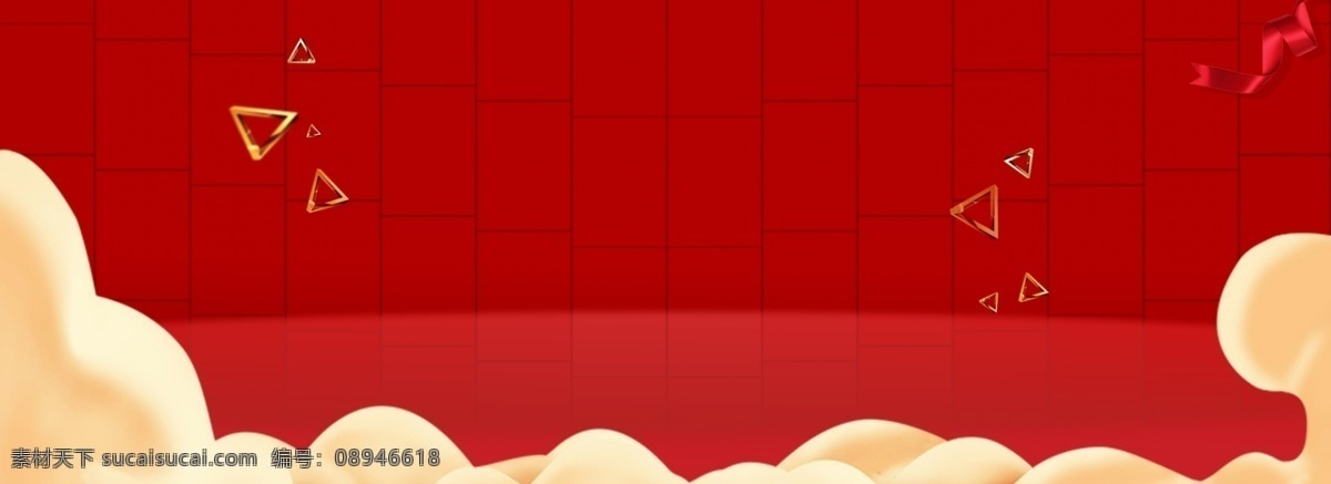 祥云 红色 方块 背景 中国风 祥云边 红色方块 红色背景 背景素材 banner