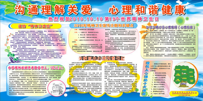 心理宣传展板 精神病 展板 宣传栏 心理健康展板 关爱展板