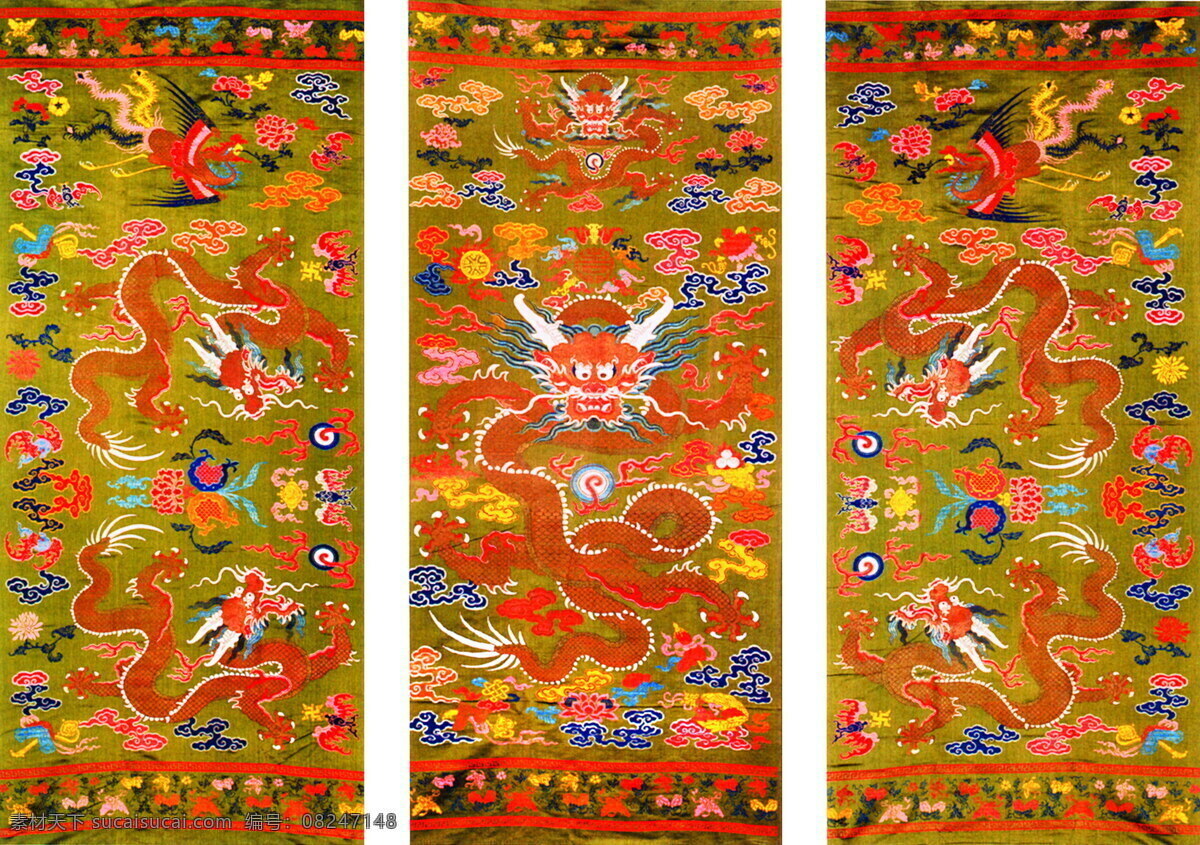 古代插图 龙飞凤舞 古代书画 设计素材 其它插图 书画美术 棕色