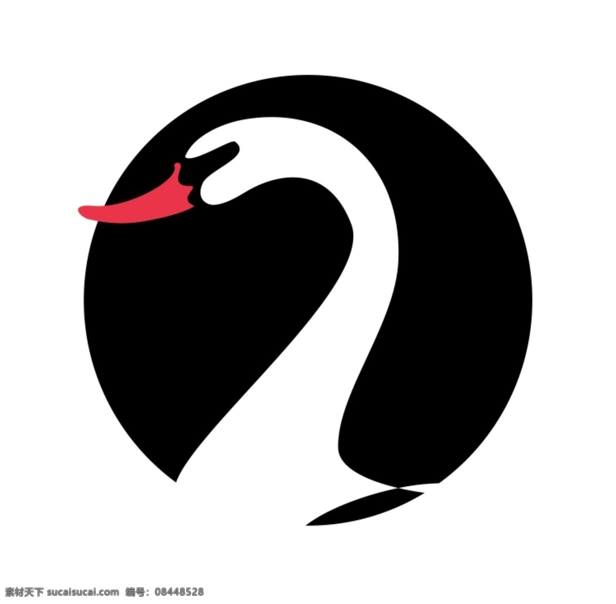 天鹅 logo 图形 黑白 卡通 白色