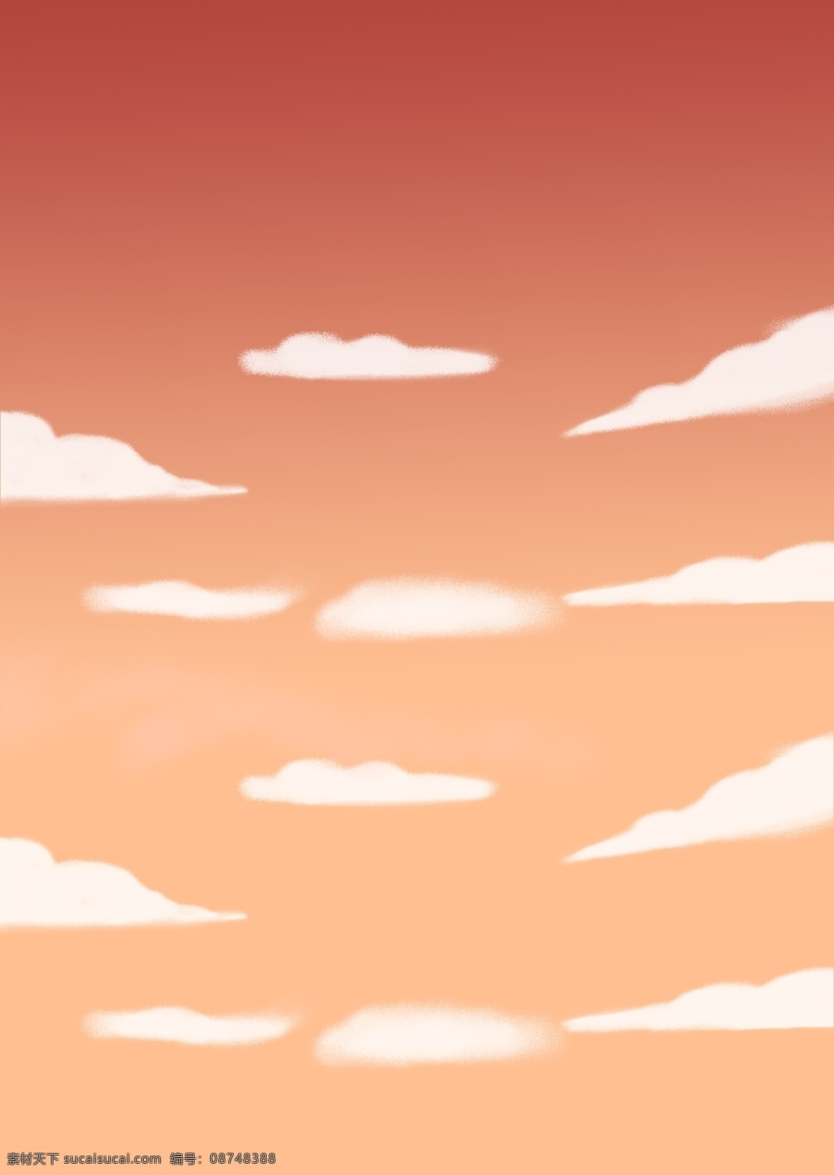 手绘 晚霞 海报 背景 天空 白云 云层