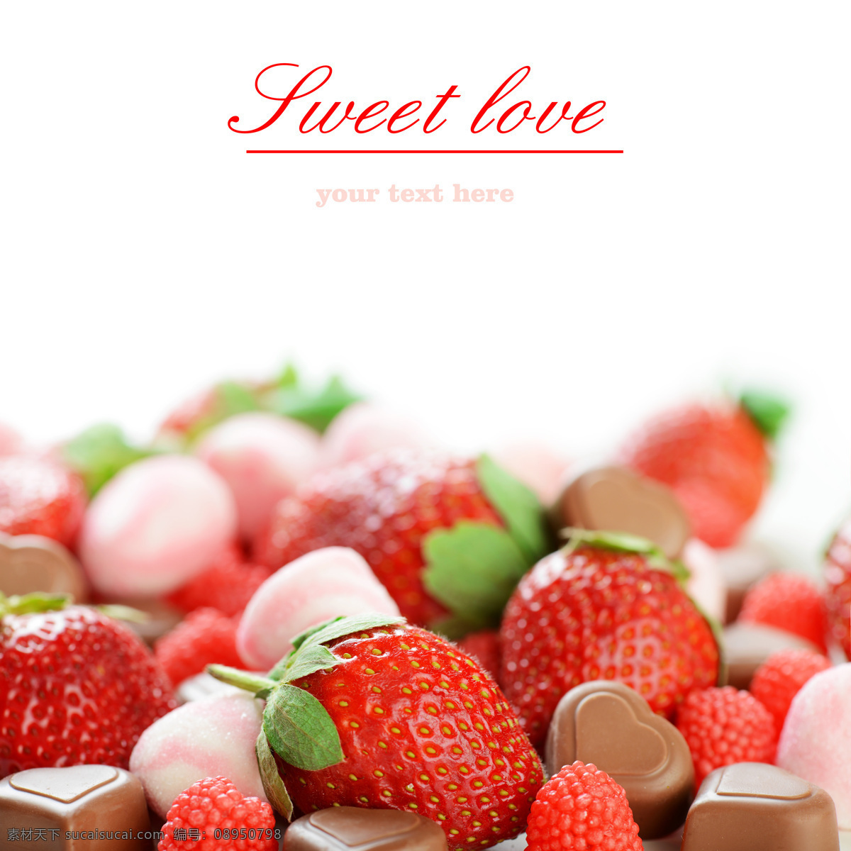 巧克力 糖果 新鲜 草莓 巧克力糖果 心型 叶子 蔬菜图片 餐饮美食