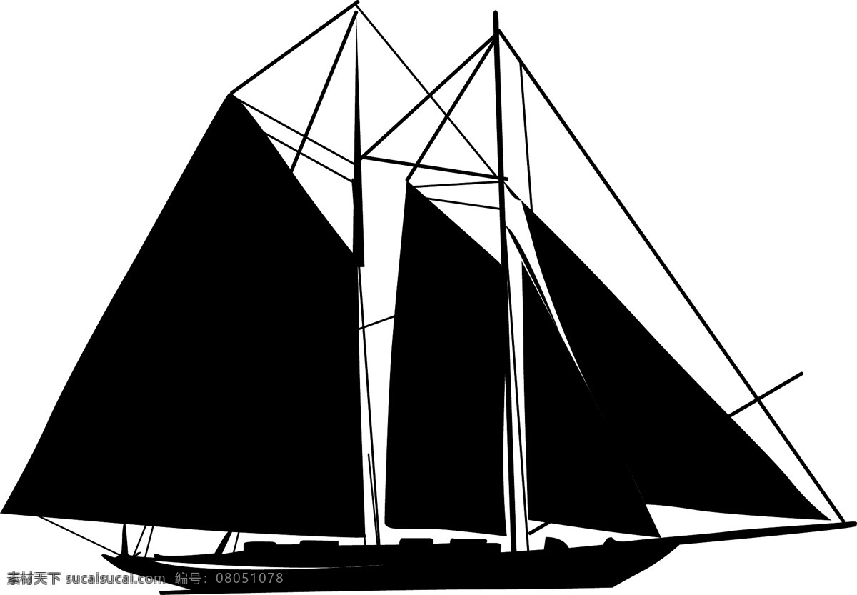 印花 矢量图 帆船 服装图案 黑色 交通 色彩 印花矢量图 面料图库 服装设计 图案花型
