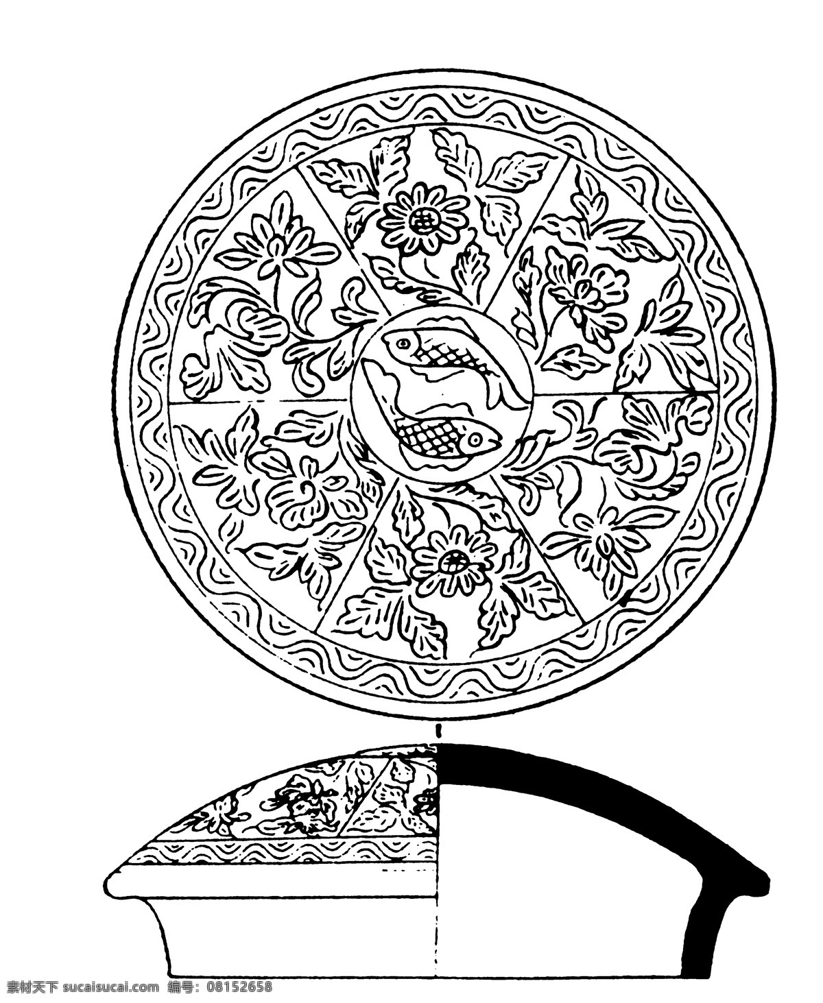器物图案 两宋时代图案 中国 传统 图案 357 中国传统图案 设计素材 装饰图案 书画美术 白色