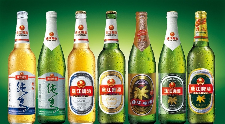 珠江 啤酒 六 酒瓶 纯生 玻璃瓶 菠萝啤 广告设计模板 源文件
