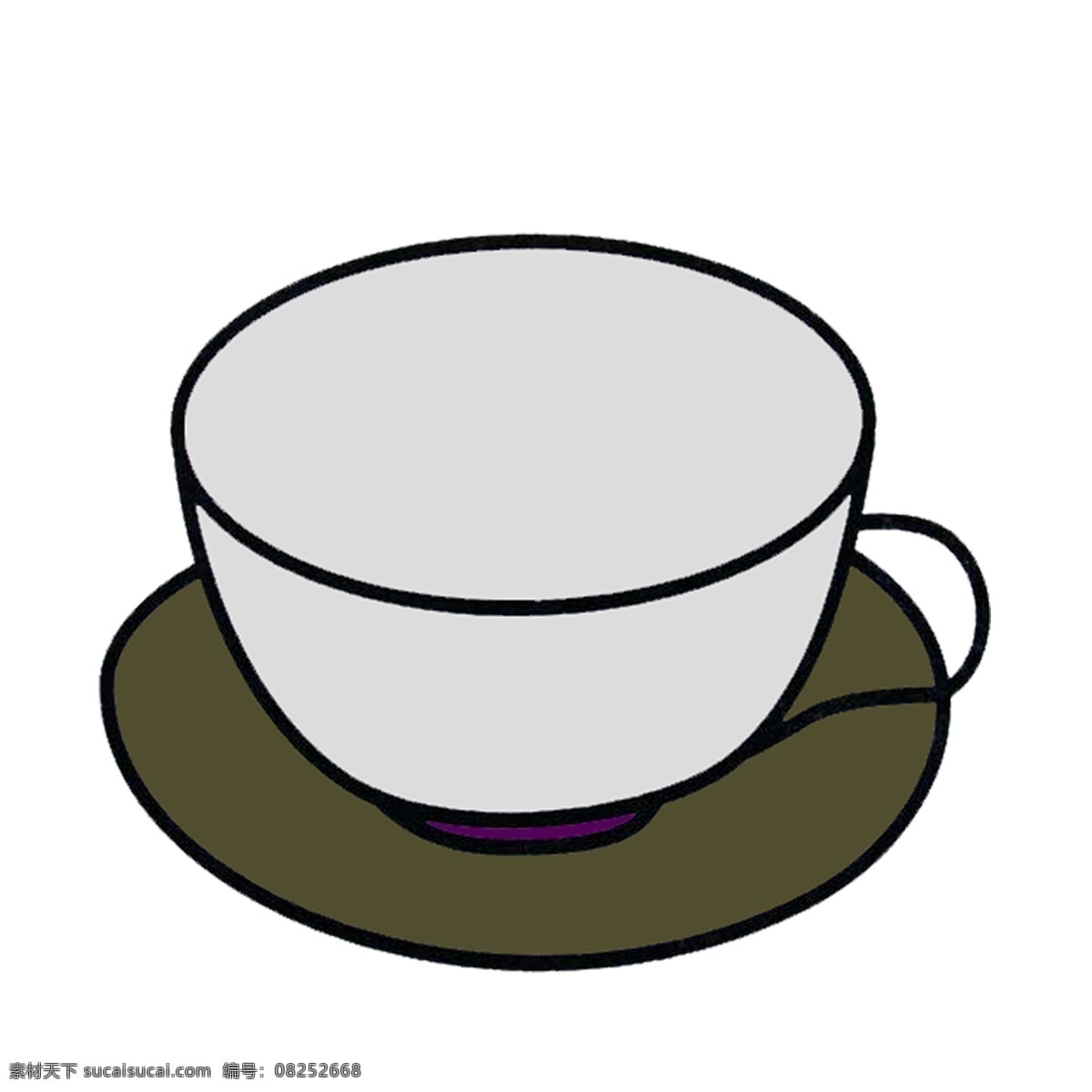 灰色 简约 咖啡杯 简单 简笔画 填充 可用于装饰 免抠 png格式 ppt背景 图标