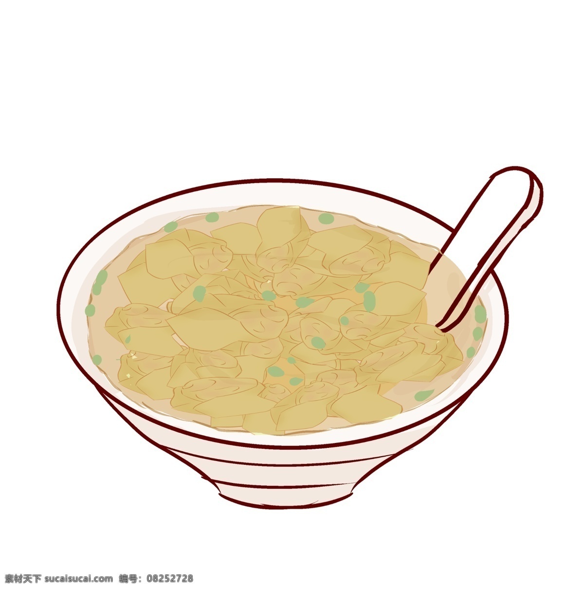手绘 美食 馄饨 插画 手绘美食 一碗馄饨 美味馄饨 风味美食馄饨 卡通一碗馄饨 美味馄饨插画