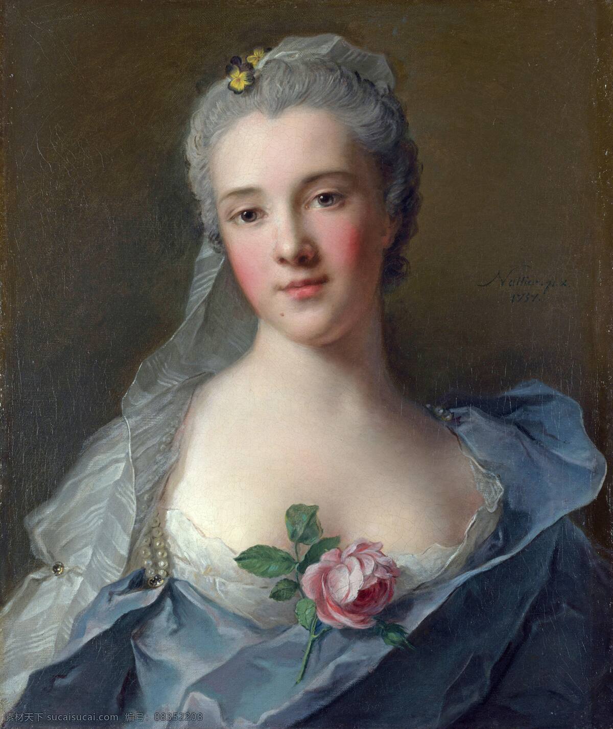 玫瑰花 贵妇人 贵族 女子 肖像 油画 人物肖像油画 绘画书法 文化艺术