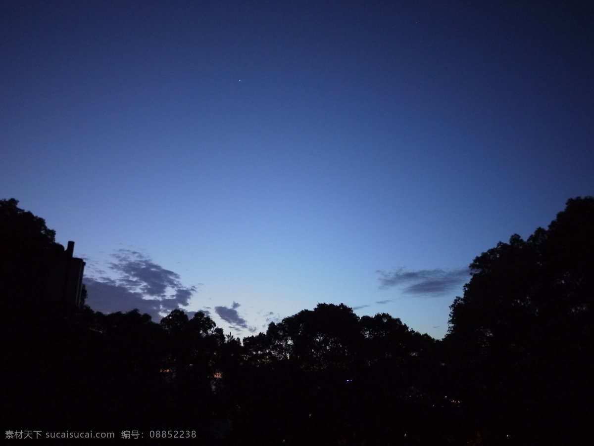 黎明 清晨 树木剪影 自然风景 自然景观 原创随拍 启明星 岳麓山 日出前