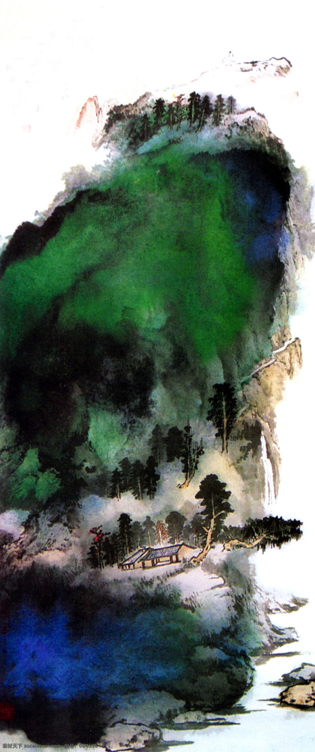 张大千 泼彩山水 艺术 绘画 国画 泼彩 山水 文化艺术 绘画书法