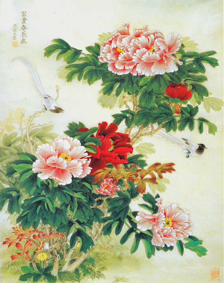 鸟语花香 玄关 画 背景墙 抽象背景图 电视墙 室内背景图 装饰画 背景图 牡丹