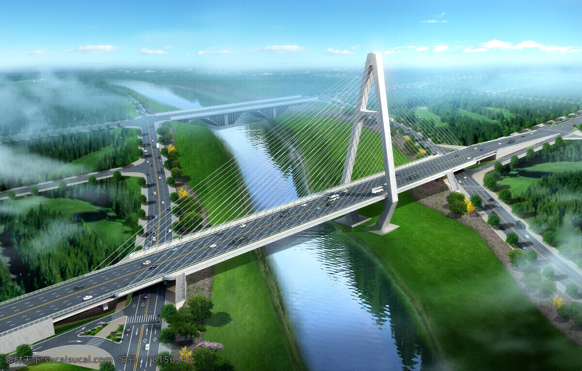 斜拉桥 城市规划 桥梁设计 道路设计 景观规划 环境设计 景观设计
