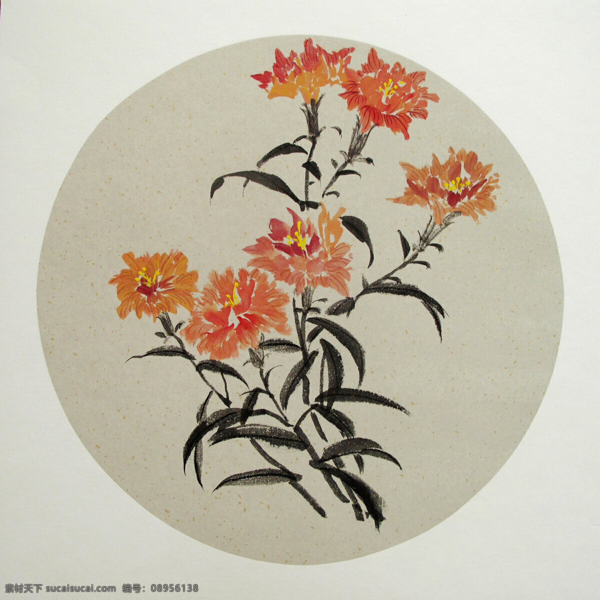 水墨画 传统 花卉 绘画 绘画书法 菊花 文化艺术 中国 家居装饰素材 山水风景画