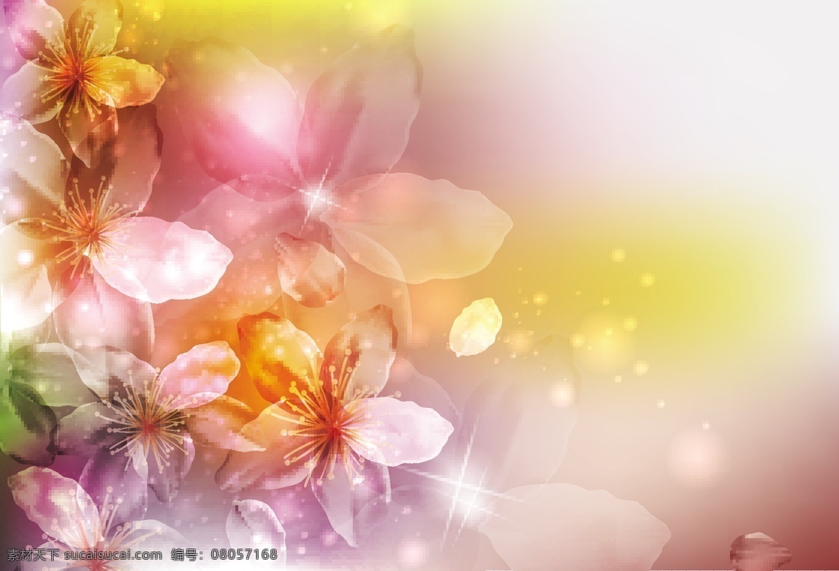 绚丽 花朵 背景 矢量图 其他矢量图